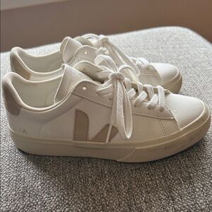 Veja Women's Cream and Tan Sneakers
